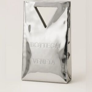 Bottega Veneta Silver Reflective Bag